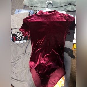 Burgundy suede one piece